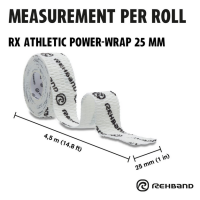 Teipas RX Athletic Power Wrap 25mm x 4.5m White/Black-Black..