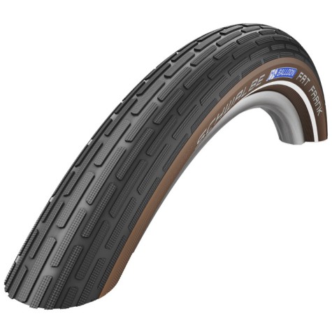 Padanga 28“ Schwalbe Fat Frank HS 375, Active Wired 50-622 Black/Coffee-Reflax