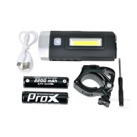 Priekinė lempa ProX Taurus 2xT6 500Lm + COB USB..