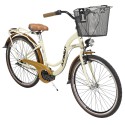 Dviratis AZIMUT Vintage 26“ 3-speed 2021 su krepšeliu cream-brown