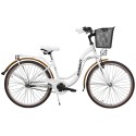 Dviratis AZIMUT Vintage 26“ 3-speed 2021 su krepšeliu white-cream