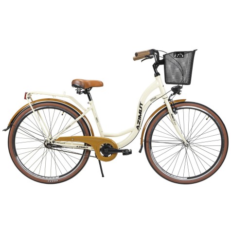 Dviratis AZIMUT Vintage 28“ 3-speed 2021 su krepšeliu cream-brown