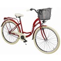 Dviratis AZIMUT Vintage 28“ 3-speed 2023 with basket burgund-cream shiny