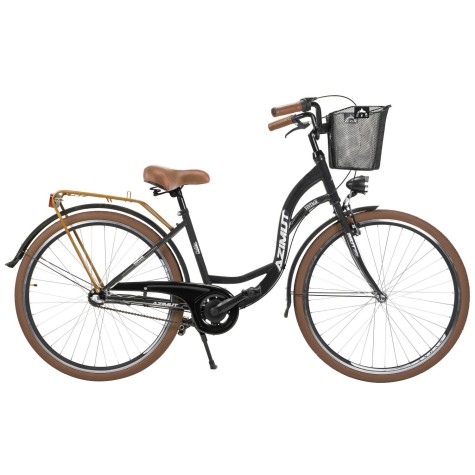 Dviratis AZIMUT Vintage 28“ 3-speed 2023 with basket black-cream matt