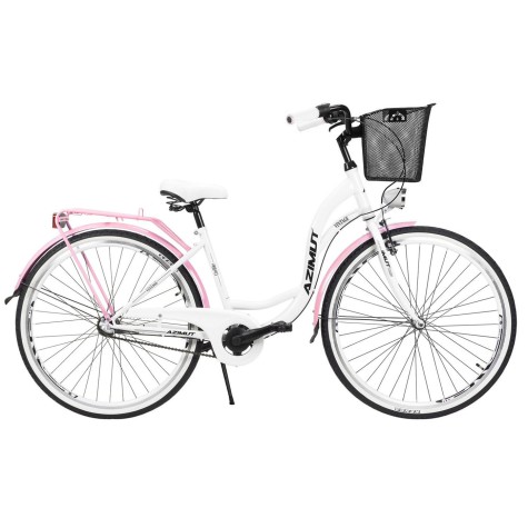 Dviratis AZIMUT Vintage 28“ 3-speed 2023 with basket white-pink shiny